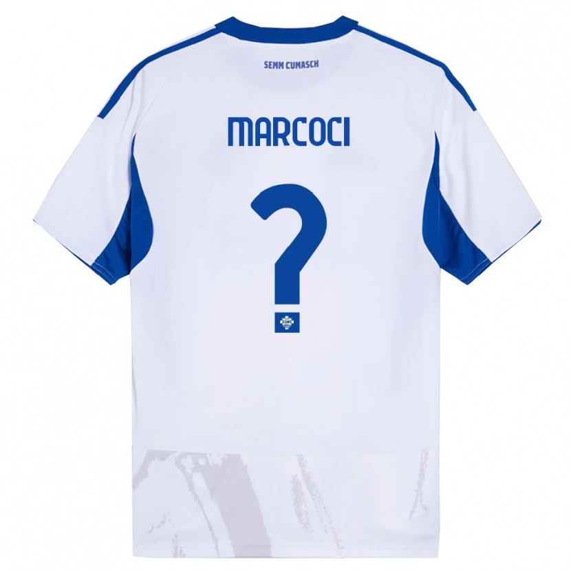 Danxen Niño Camiseta Alexandru Marcoci #0 Blanco Azul 2ª Equipación 2025/26 La Camisa