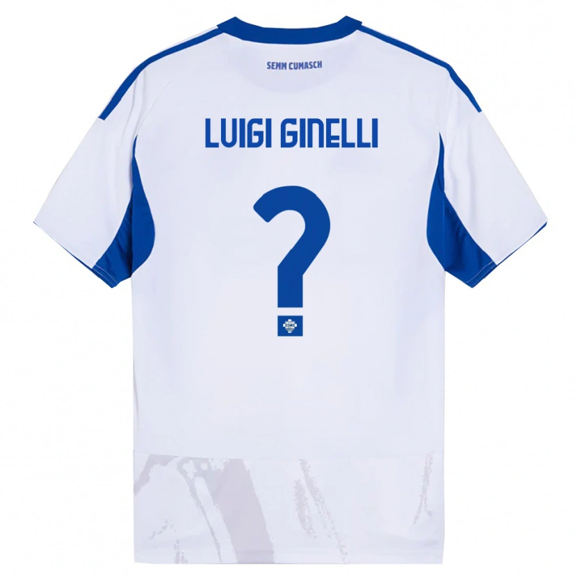 Danxen Niño Camiseta Lorenzo Luigi Ginelli #0 Blanco Azul 2ª Equipación 2025/26 La Camisa