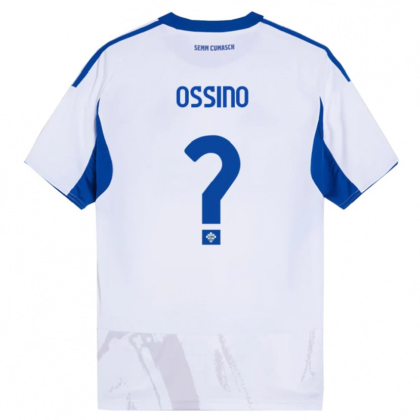 Danxen Niño Camiseta Daniel Ossino #0 Blanco Azul 2ª Equipación 2025/26 La Camisa