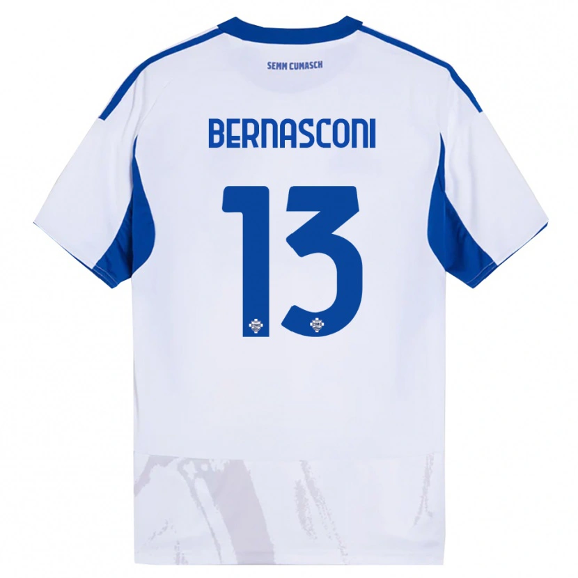 Danxen Niño Camiseta Enea Bernasconi #13 Blanco Azul 2ª Equipación 2025/26 La Camisa