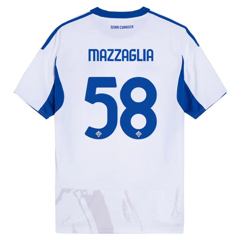 Danxen Niño Camiseta Giuseppe Mazzaglia #58 Blanco Azul 2ª Equipación 2025/26 La Camisa