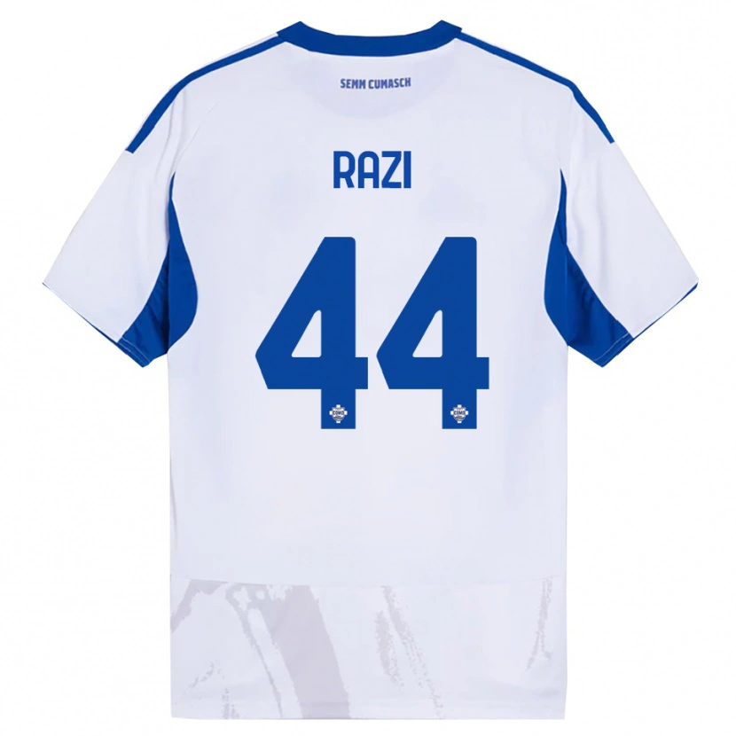 Danxen Niño Camiseta Naj Razi #44 Blanco Azul 2ª Equipación 2025/26 La Camisa