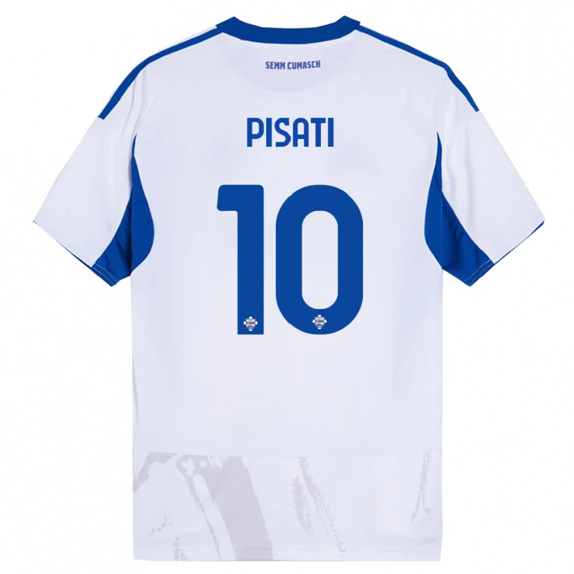 Danxen Niño Camiseta Samuele Pisati #10 Blanco Azul 2ª Equipación 2025/26 La Camisa