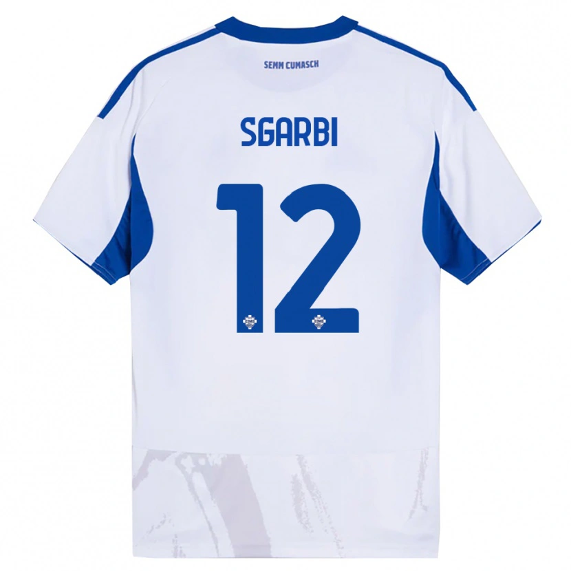 Danxen Niño Camiseta Dylan Sgarbi #12 Blanco Azul 2ª Equipación 2025/26 La Camisa