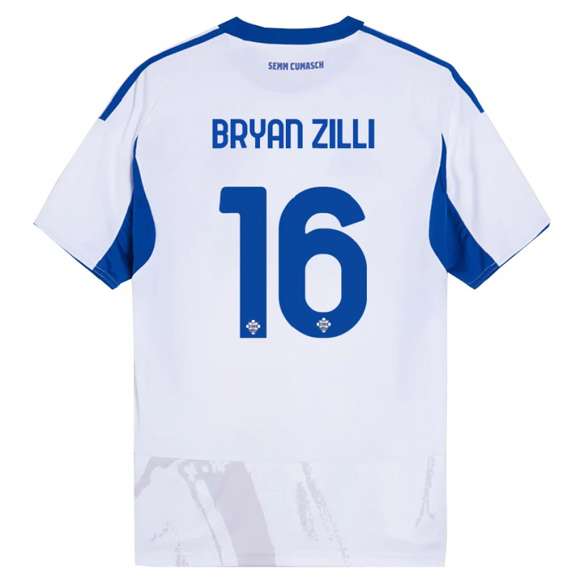 Danxen Niño Camiseta Rocco Bryan Zilli #16 Blanco Azul 2ª Equipación 2025/26 La Camisa