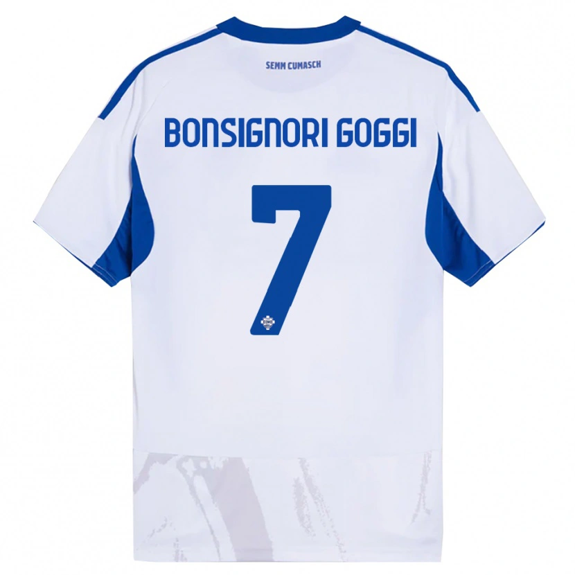 Danxen Niño Camiseta Lorenzo Bonsignori #7 Blanco Azul 2ª Equipación 2025/26 La Camisa