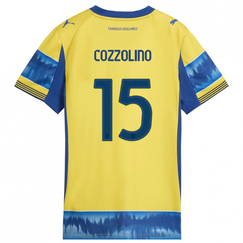Danxen Niño Camiseta Christian Cozzolino #15 Amarillo Azul 2ª Equipación 2025/26 La Camisa