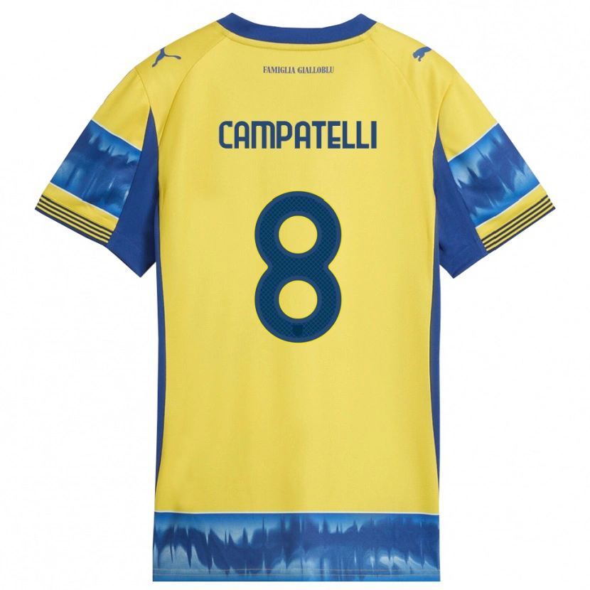 Danxen Niño Camiseta Marco Campatelli #8 Amarillo Azul 2ª Equipación 2025/26 La Camisa