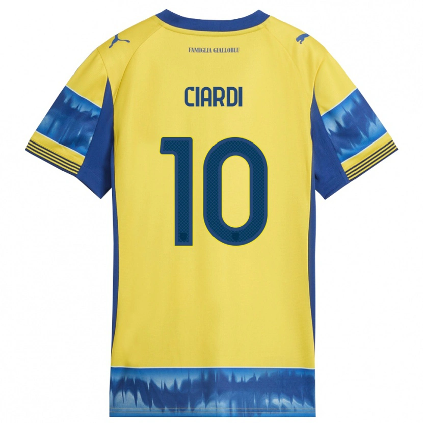 Danxen Niño Camiseta Alessandro Ciardi #10 Amarillo Azul 2ª Equipación 2025/26 La Camisa
