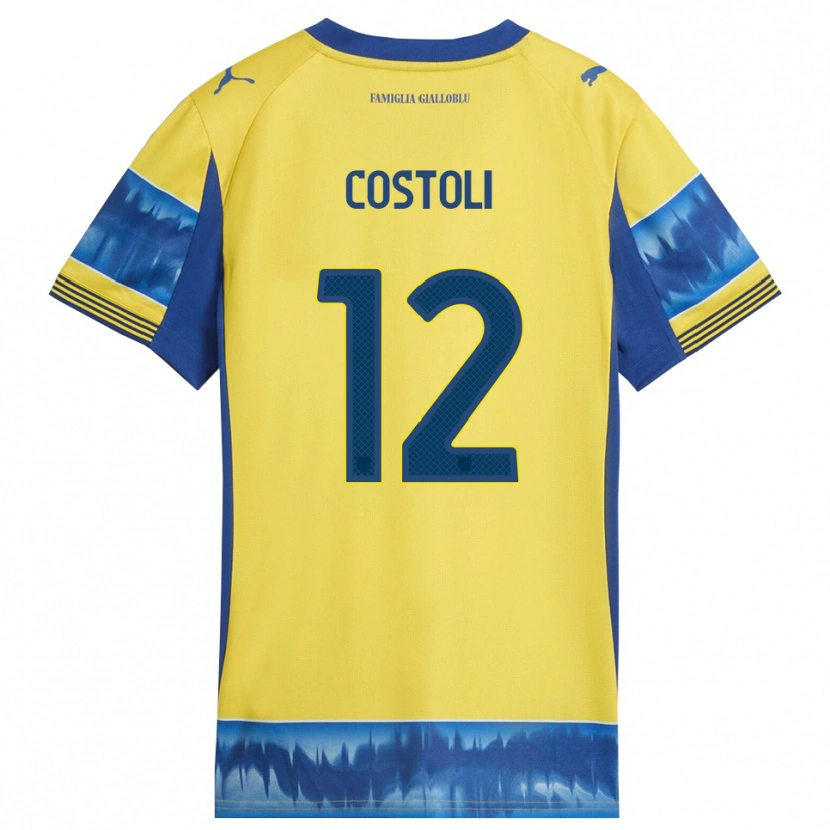 Danxen Niño Camiseta Luca Costoli #12 Amarillo Azul 2ª Equipación 2025/26 La Camisa