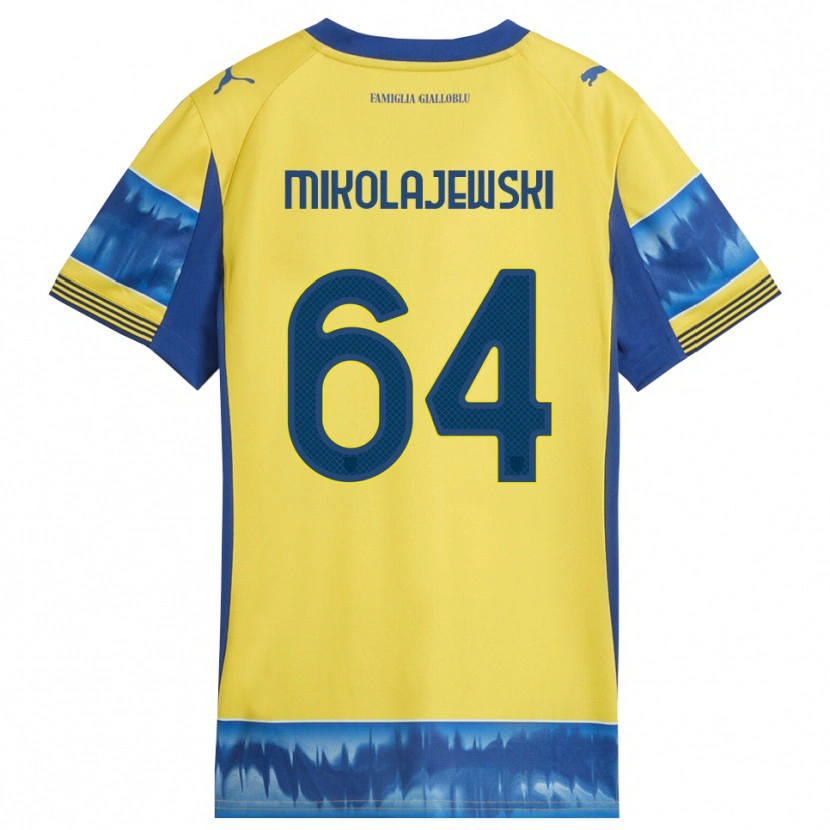 Danxen Niño Camiseta Daniel Mikolajewski #64 Amarillo Azul 2ª Equipación 2025/26 La Camisa