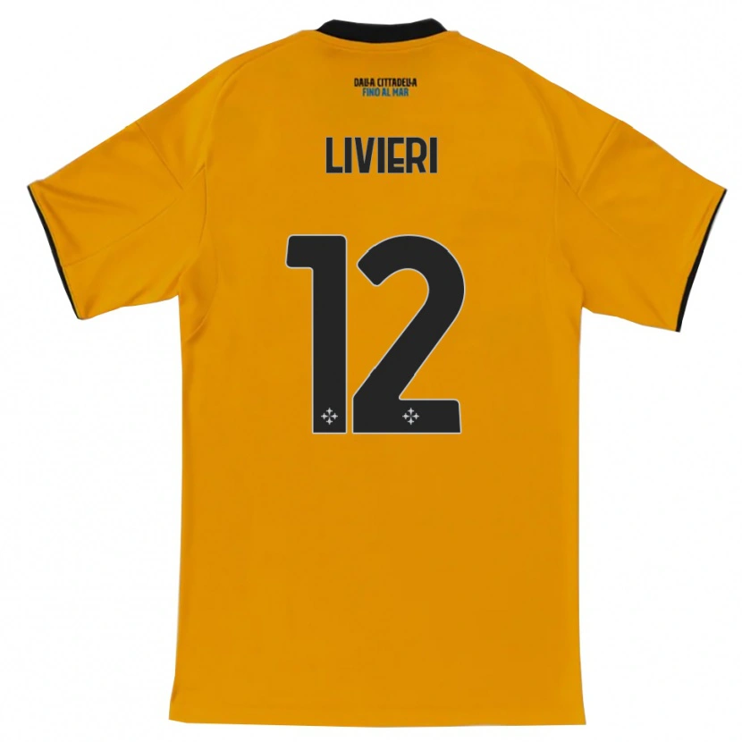 Danxen Niño Camiseta Alessandro Livieri #12 Naranja Azul 2ª Equipación 2025/26 La Camisa