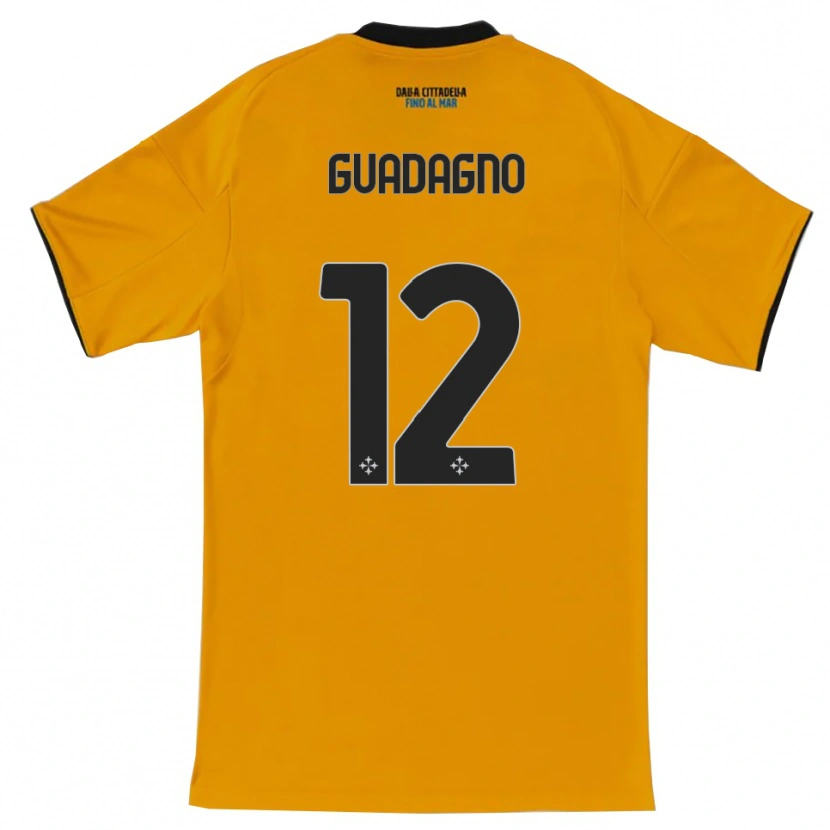 Danxen Niño Camiseta Johan Guadagno #12 Naranja Azul 2ª Equipación 2025/26 La Camisa