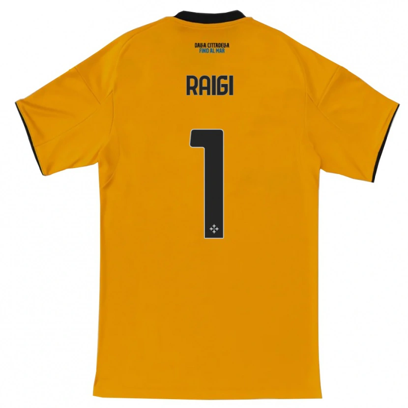 Danxen Niño Camiseta Francesco Raigi #1 Naranja Azul 2ª Equipación 2025/26 La Camisa