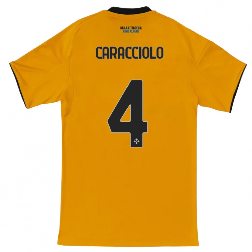 Danxen Niño Camiseta Antonio Caracciolo #4 Naranja Azul 2ª Equipación 2025/26 La Camisa