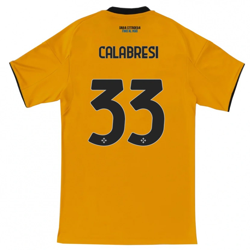 Danxen Niño Camiseta Arturo Calabresi #33 Naranja Azul 2ª Equipación 2025/26 La Camisa