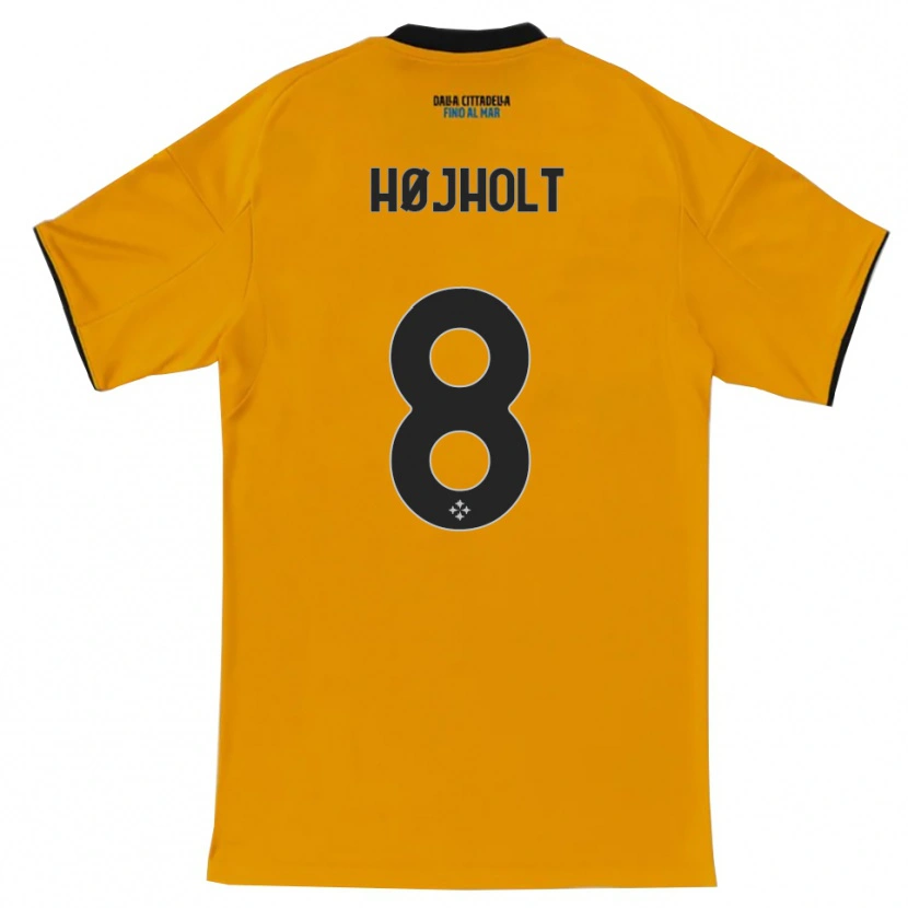 Danxen Niño Camiseta Malthe Højholt #8 Naranja Azul 2ª Equipación 2025/26 La Camisa