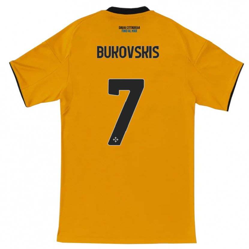 Danxen Niño Camiseta Aleksejs Bukovskis #7 Naranja Azul 2ª Equipación 2025/26 La Camisa