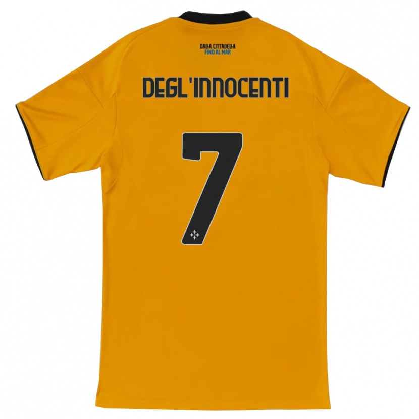 Danxen Niño Camiseta Tommaso Degl'innocenti #7 Naranja Azul 2ª Equipación 2025/26 La Camisa