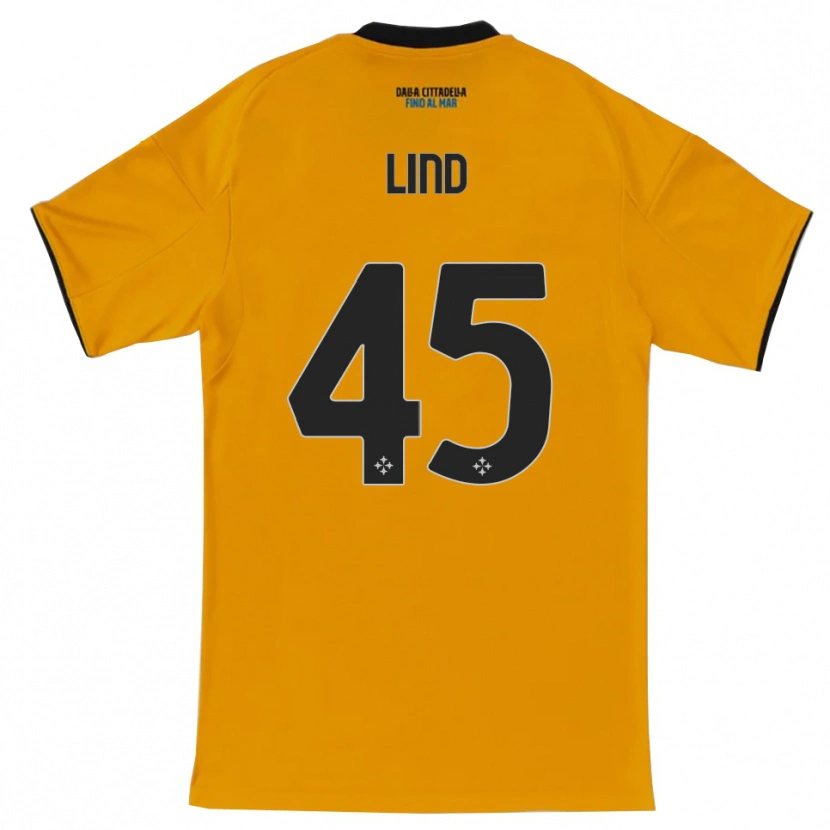 Danxen Niño Camiseta Alexander Lind #45 Naranja Azul 2ª Equipación 2025/26 La Camisa