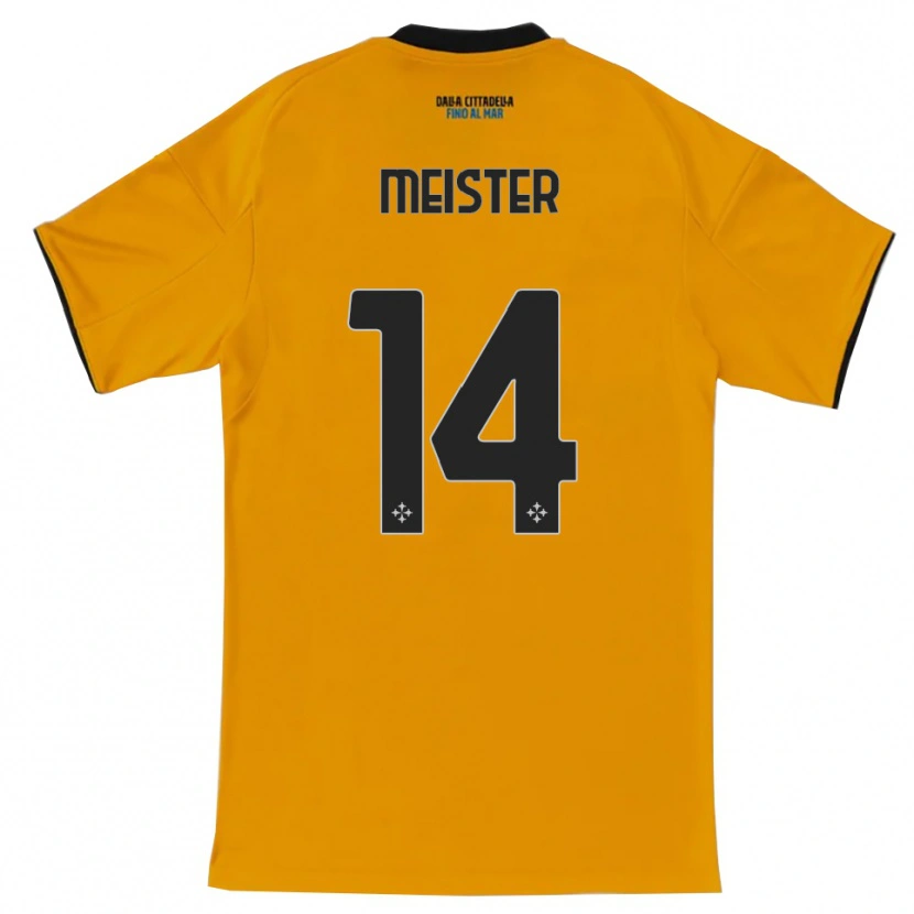 Danxen Niño Camiseta Henrik Meister #14 Naranja Azul 2ª Equipación 2025/26 La Camisa