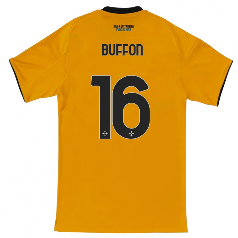 Danxen Niño Camiseta Louis Buffon #16 Naranja Azul 2ª Equipación 2025/26 La Camisa