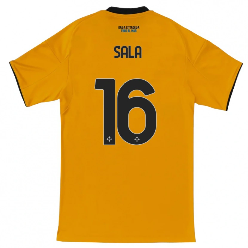 Danxen Niño Camiseta Mattia Sala #16 Naranja Azul 2ª Equipación 2025/26 La Camisa