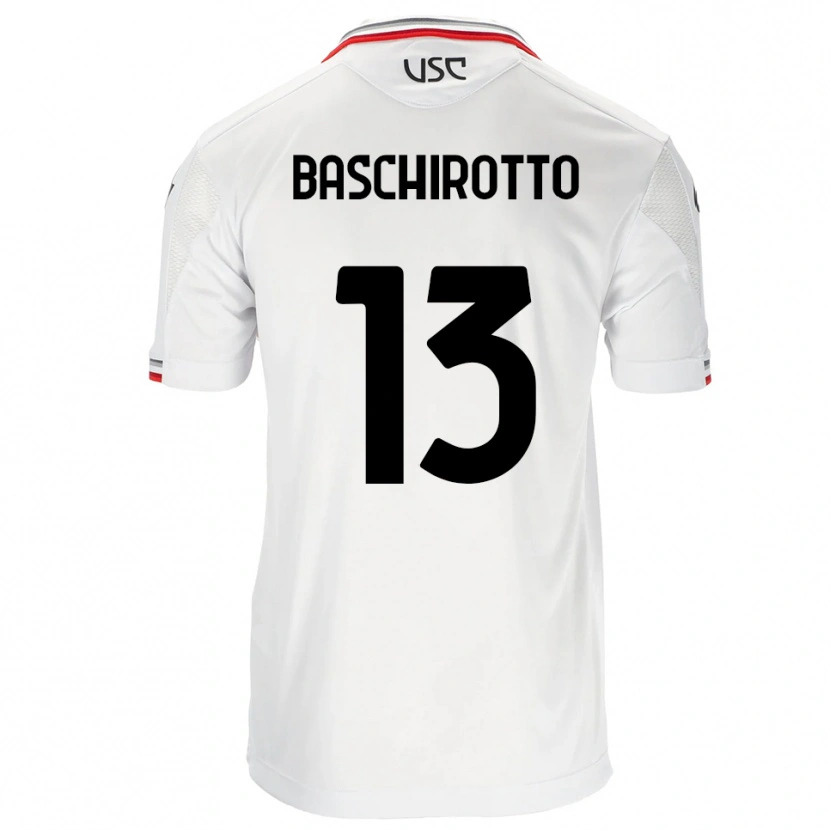 Danxen Niño Camiseta Federico Baschirotto #13 Blanco Rojo 2ª Equipación 2025/26 La Camisa