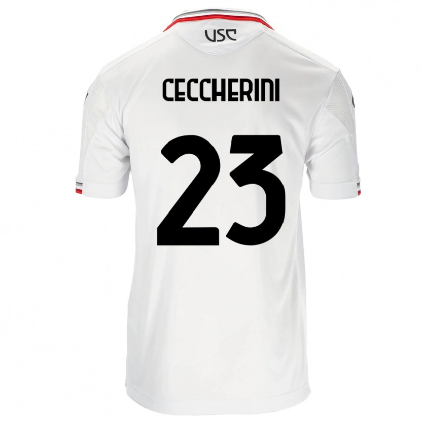 Danxen Niño Camiseta Federico Ceccherini #23 Blanco Rojo 2ª Equipación 2025/26 La Camisa