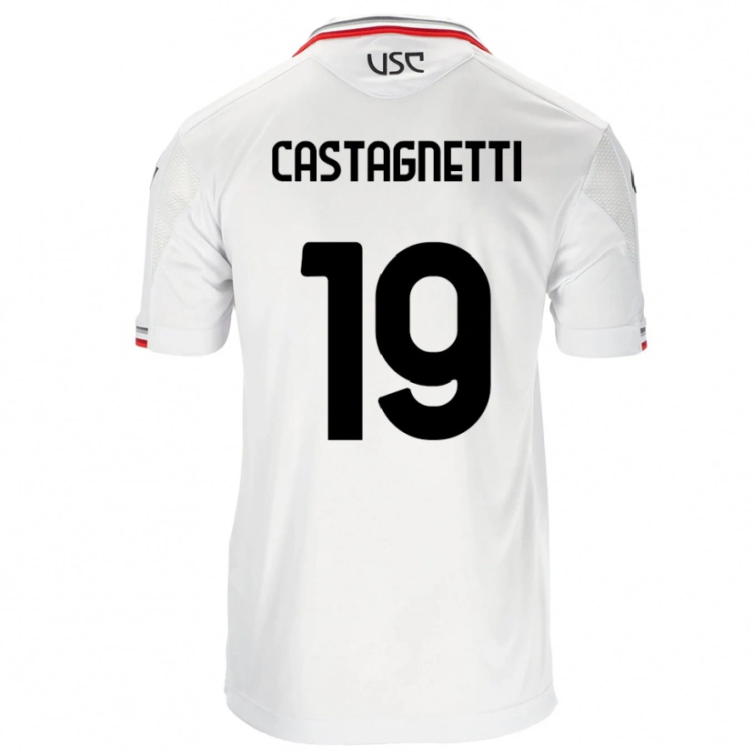 Danxen Niño Camiseta Michele Castagnetti #19 Blanco Rojo 2ª Equipación 2025/26 La Camisa