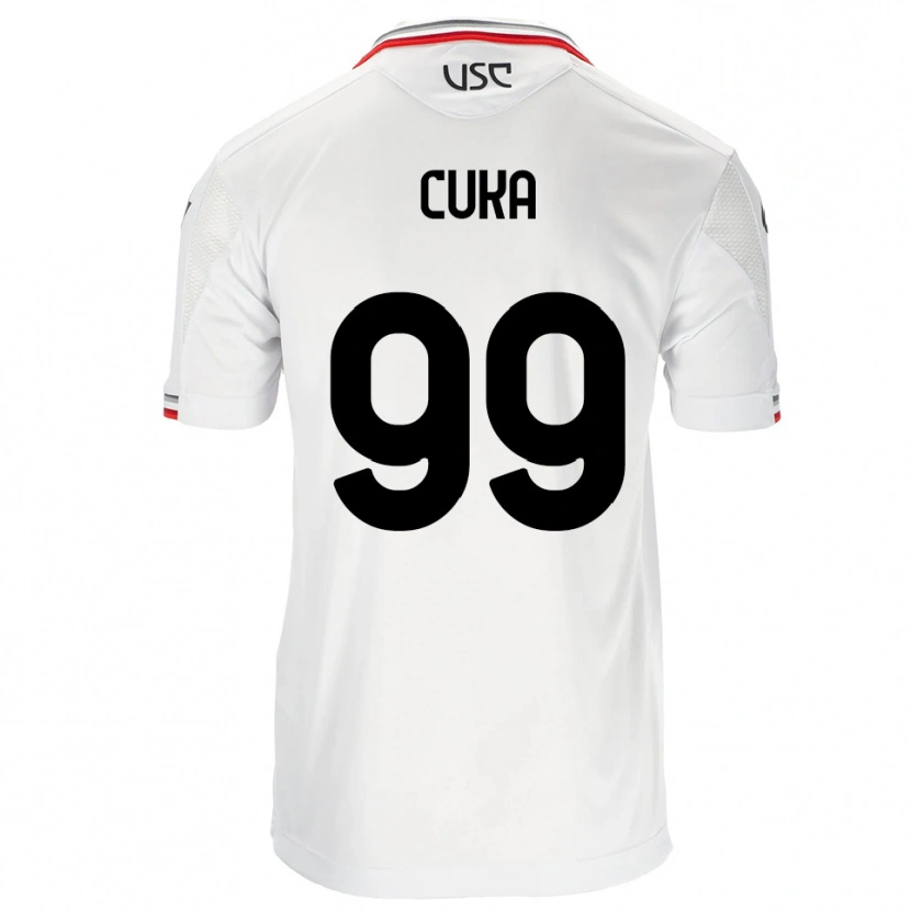Danxen Niño Camiseta Samuel Cuka #99 Blanco Rojo 2ª Equipación 2025/26 La Camisa