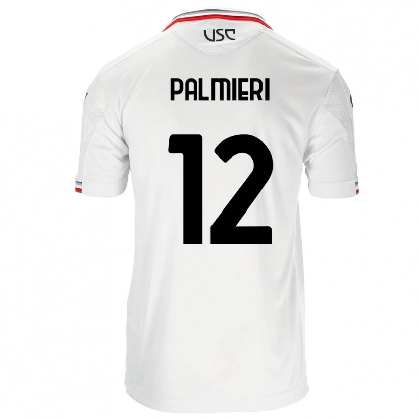 Danxen Niño Camiseta Cristian Palmieri #12 Blanco Rojo 2ª Equipación 2025/26 La Camisa