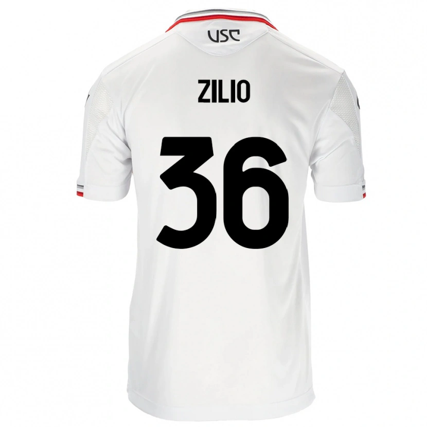 Danxen Niño Camiseta Andrea Zilio #36 Blanco Rojo 2ª Equipación 2025/26 La Camisa