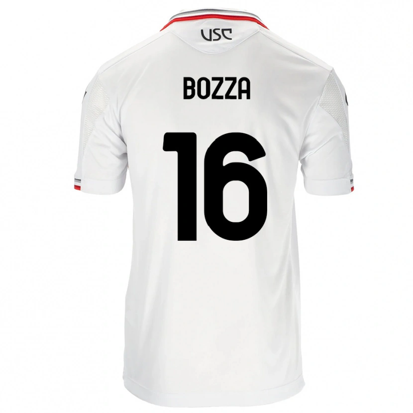 Danxen Niño Camiseta Mattia Bozza #16 Blanco Rojo 2ª Equipación 2025/26 La Camisa