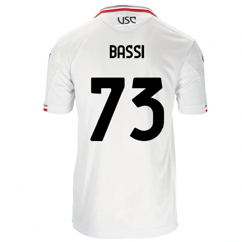 Danxen Niño Camiseta Emanuele Bassi #73 Blanco Rojo 2ª Equipación 2025/26 La Camisa