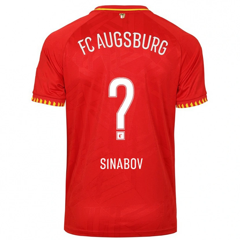 Danxen Niño Camiseta Albert Sinabov #0 Rojo Amarillo 2ª Equipación 2025/26 La Camisa