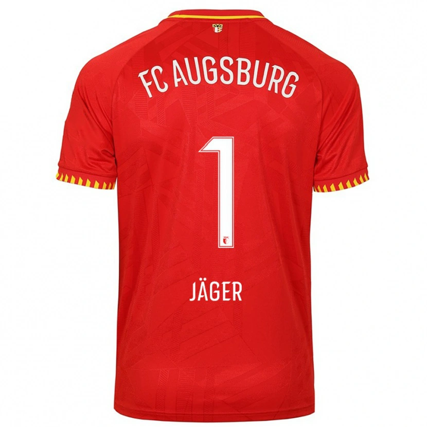 Danxen Niño Camiseta Tobias Jäger #1 Rojo Amarillo 2ª Equipación 2025/26 La Camisa