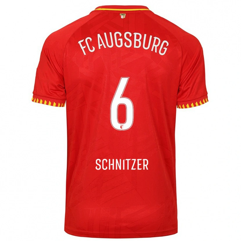 Danxen Niño Camiseta Tim Schnitzer #6 Rojo Amarillo 2ª Equipación 2025/26 La Camisa