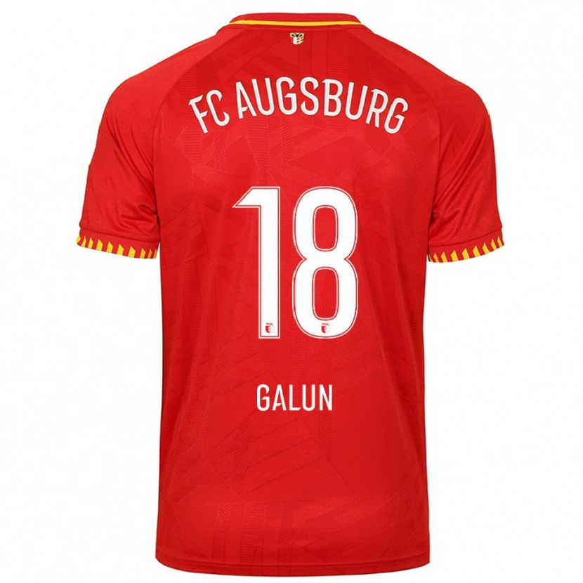 Danxen Niño Camiseta Damian Galun #18 Rojo Amarillo 2ª Equipación 2025/26 La Camisa
