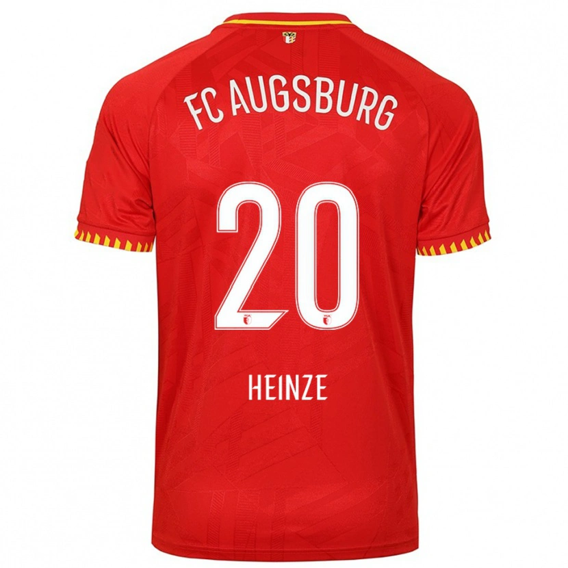Danxen Niño Camiseta Fynn Heinze #20 Rojo Amarillo 2ª Equipación 2025/26 La Camisa
