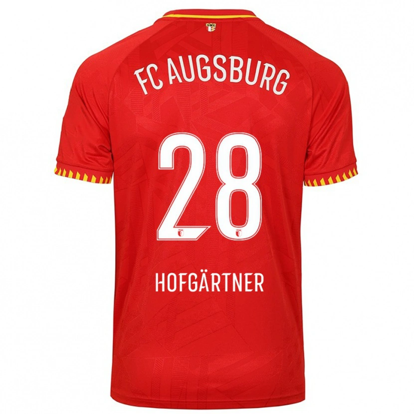 Danxen Niño Camiseta Hendrik Hofgärtner #28 Rojo Amarillo 2ª Equipación 2025/26 La Camisa