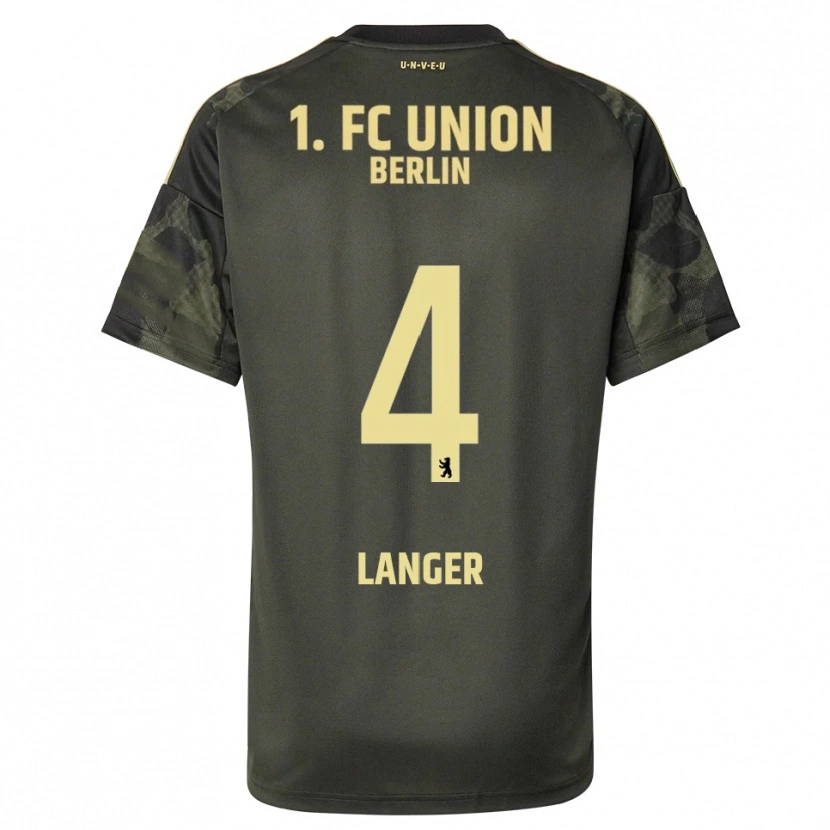 Danxen Niño Camiseta Richard Langer #4 Verde Oscuro Negro 2ª Equipación 2025/26 La Camisa