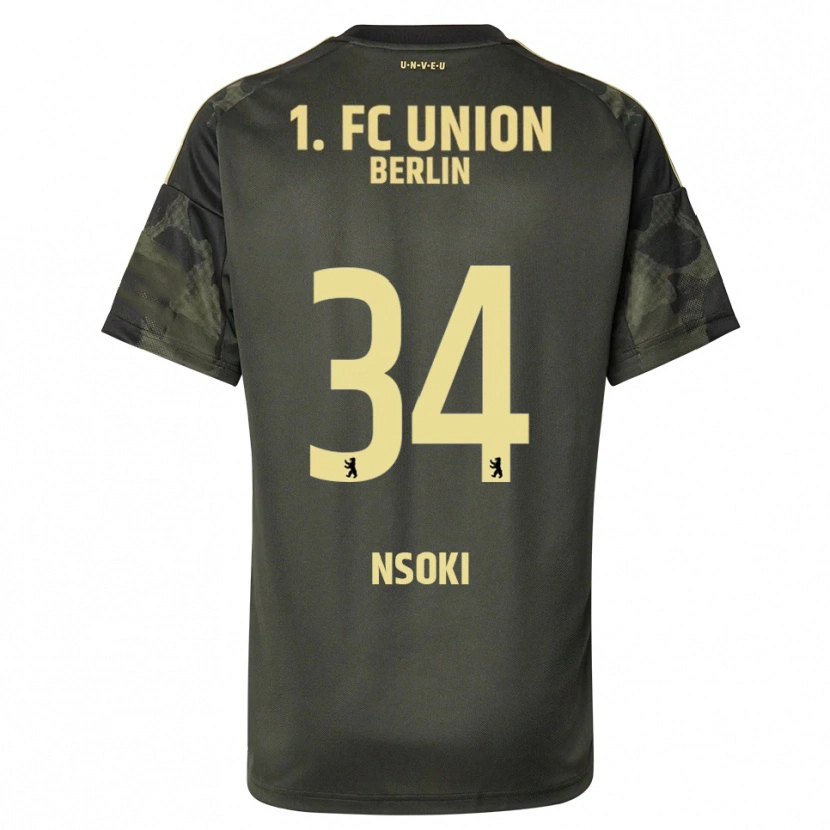 Danxen Niño Camiseta Stanley Nsoki #34 Verde Oscuro Negro 2ª Equipación 2025/26 La Camisa