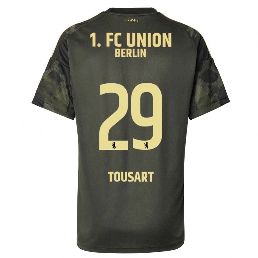 Danxen Niño Camiseta Lucas Tousart #29 Verde Oscuro Negro 2ª Equipación 2025/26 La Camisa