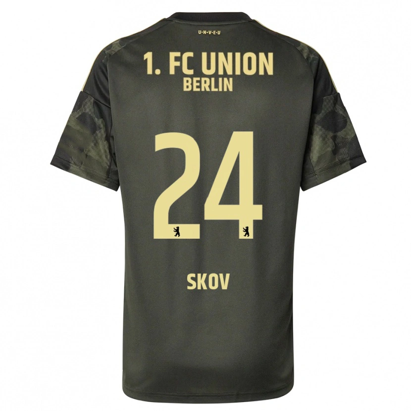 Danxen Niño Camiseta Robert Skov #24 Verde Oscuro Negro 2ª Equipación 2025/26 La Camisa