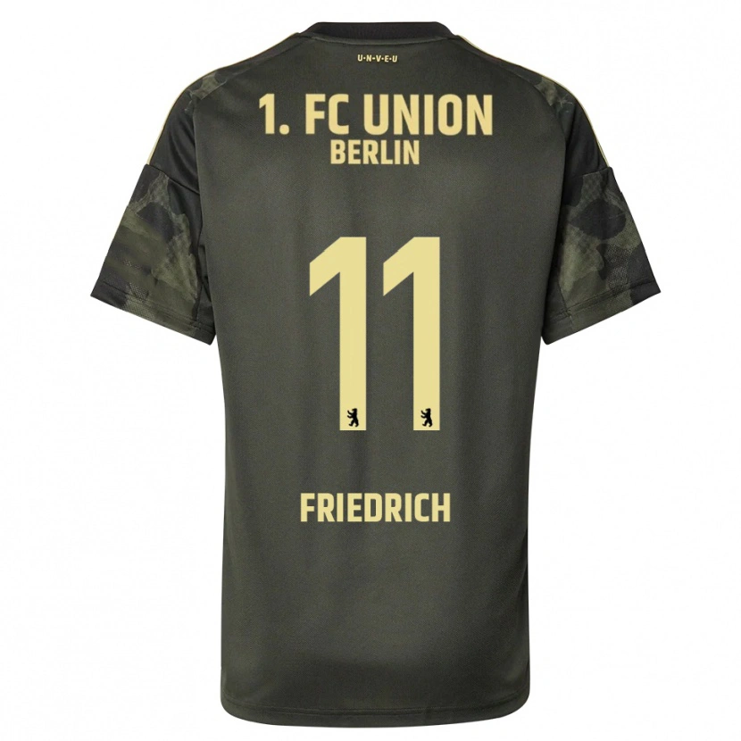Danxen Niño Camiseta Julien Friedrich #11 Verde Oscuro Negro 2ª Equipación 2025/26 La Camisa