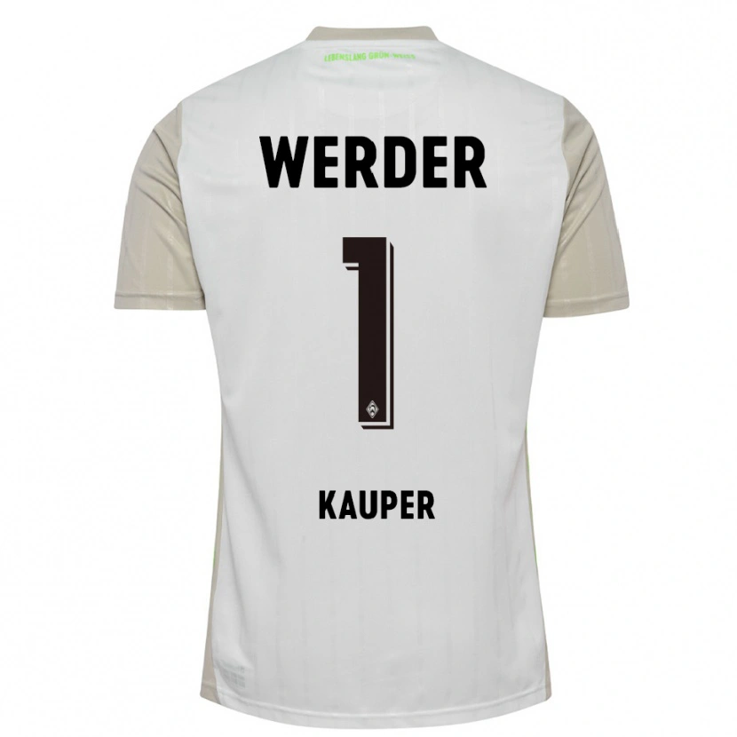 Danxen Niño Camiseta Ben Käuper #1 Blanco Negro 2ª Equipación 2025/26 La Camisa