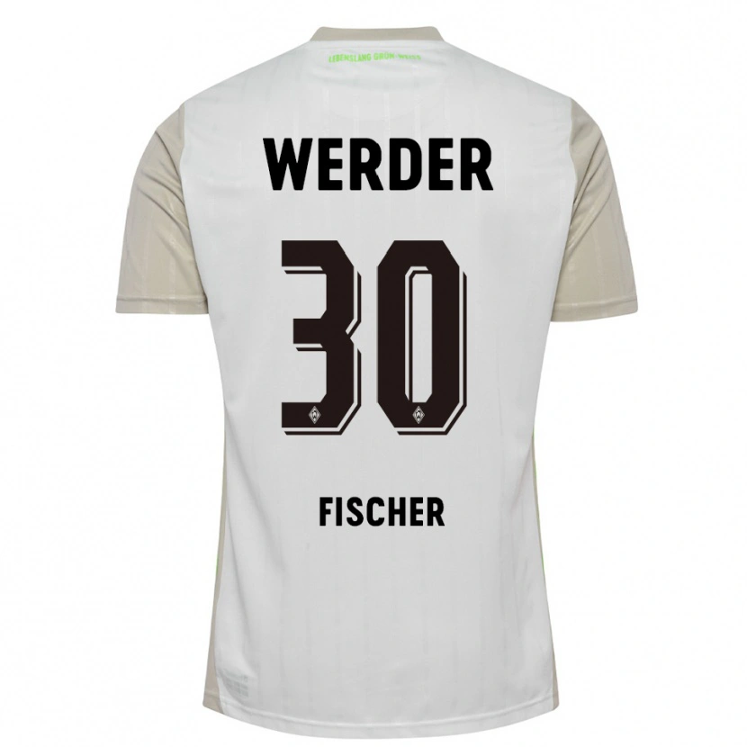 Danxen Niño Camiseta Vanessa Fischer #30 Blanco Negro 2ª Equipación 2025/26 La Camisa