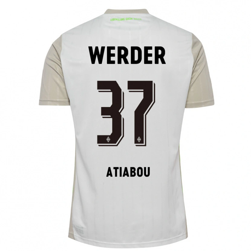 Danxen Niño Camiseta Benjamin Atiabou #37 Blanco Negro 2ª Equipación 2025/26 La Camisa