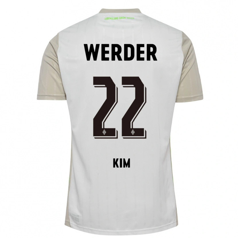 Danxen Niño Camiseta Min-Je Kim #22 Blanco Negro 2ª Equipación 2025/26 La Camisa